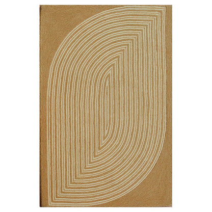 Rugs, (Presto) ICHT1423C5X8, Gold & Grey Abstract Hand Tufted Wool Carpet-EL15962-60X96 inches
