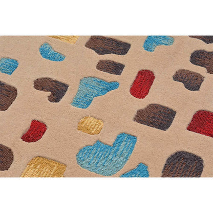 Rugs, (Presto) ICHT1431C5X8, Multicolor Abstract Hand Tufted Wool Carpet-EL15963-60X96 inches