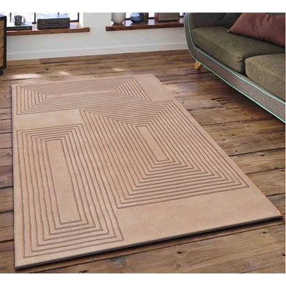 Rugs, (Presto) ICHT1460C5X8, Beige Geometric Hand Tufted Wool Carpet-EL15965-60X96 inches