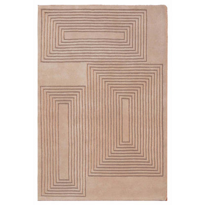 Rugs, (Presto) ICHT1460C6X9, Beige Geometric Hand Tufted Wool Carpet -EL15965-72X108 inches