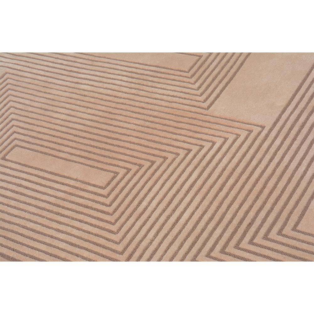Rugs, (Presto) ICHT1460C4X6, Beige Geometric Hand Tufted Wool Carpet -EL15965-48X72 inches