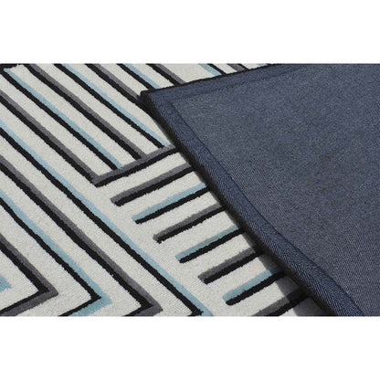 Rugs, (Presto) ICHT1475C4X6, Black, Grey & White Color Geometric Hand Tufted Wool Carpet - EL15966