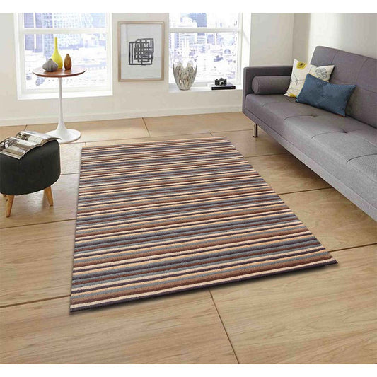 Rugs, (Presto) ICHT1482C5X7, Multicolor Stripe Hand Tufted Wool Carpet - EL15967