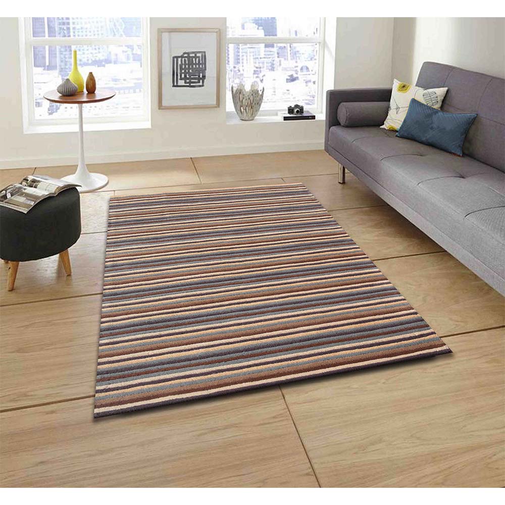 Rugs, (Presto) ICHT1482C4X6, Multicolor Stripe Hand Tufted Wool Carpet - EL15967