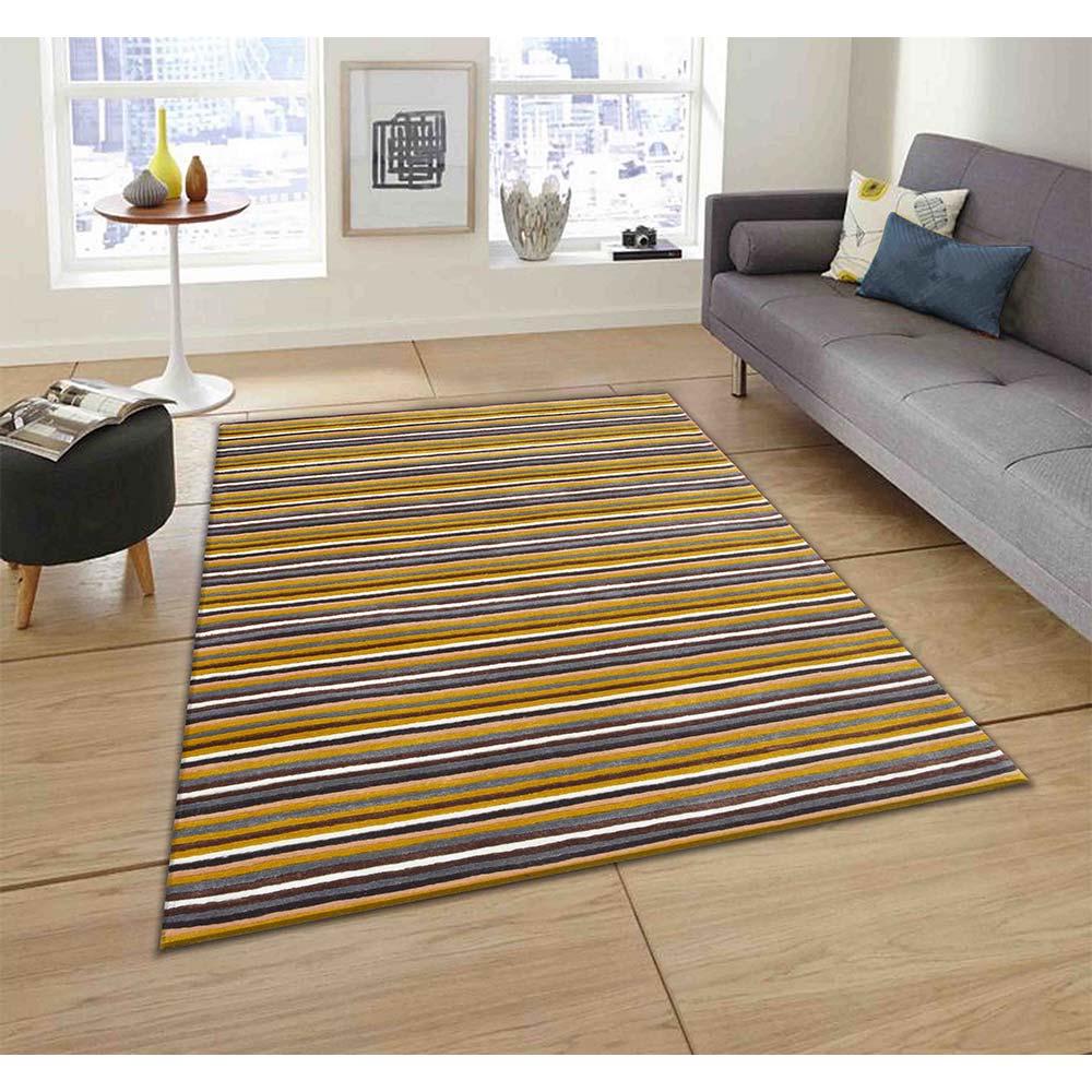 Rugs, (Presto) ICHT1483C4X6, Multicolor Stripe Hand Tufted Wool Carpet - EL15968