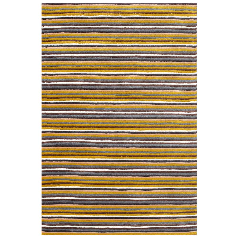 Rugs, (Presto) ICHT1483C4X6, Multicolor Stripe Hand Tufted Wool Carpet - EL15968