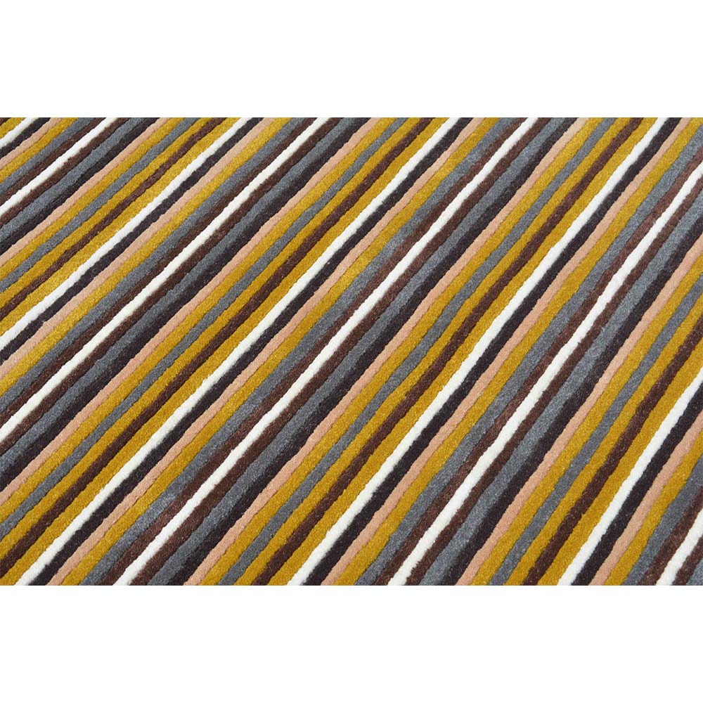 Rugs, (Presto) ICHT1483C5X7, Multicolor Stripe Hand Tufted Wool Carpet - EL15968