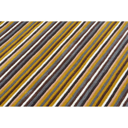 Rugs, (Presto) ICHT1483C5X7, Multicolor Stripe Hand Tufted Wool Carpet - EL15968