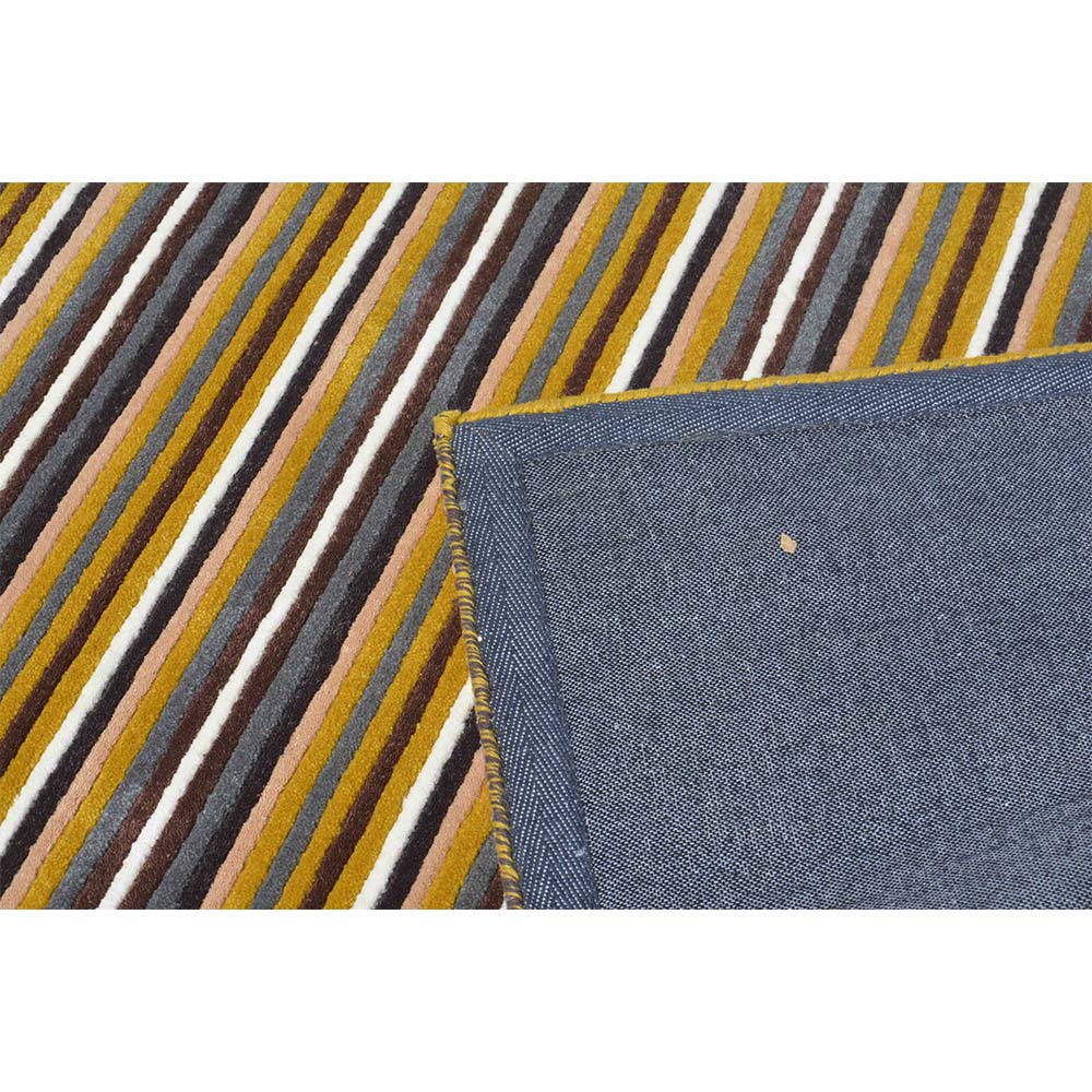 Rugs, (Presto) ICHT1483C4X6, Multicolor Stripe Hand Tufted Wool Carpet - EL15968