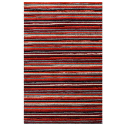Rugs, (Presto) ICHT1486C5X7, Multicolor  Stripe Hand Tufted Wool Carpet - EL15969