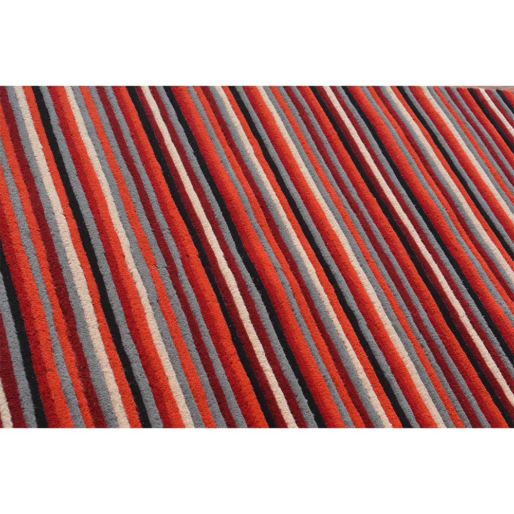 Rugs, (Presto) ICHT1486C4X6, Multicolor  Stripe Hand Tufted Wool Carpet - EL15969
