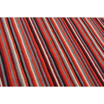 Rugs, (Presto) ICHT1486C5X7, Multicolor  Stripe Hand Tufted Wool Carpet - EL15969
