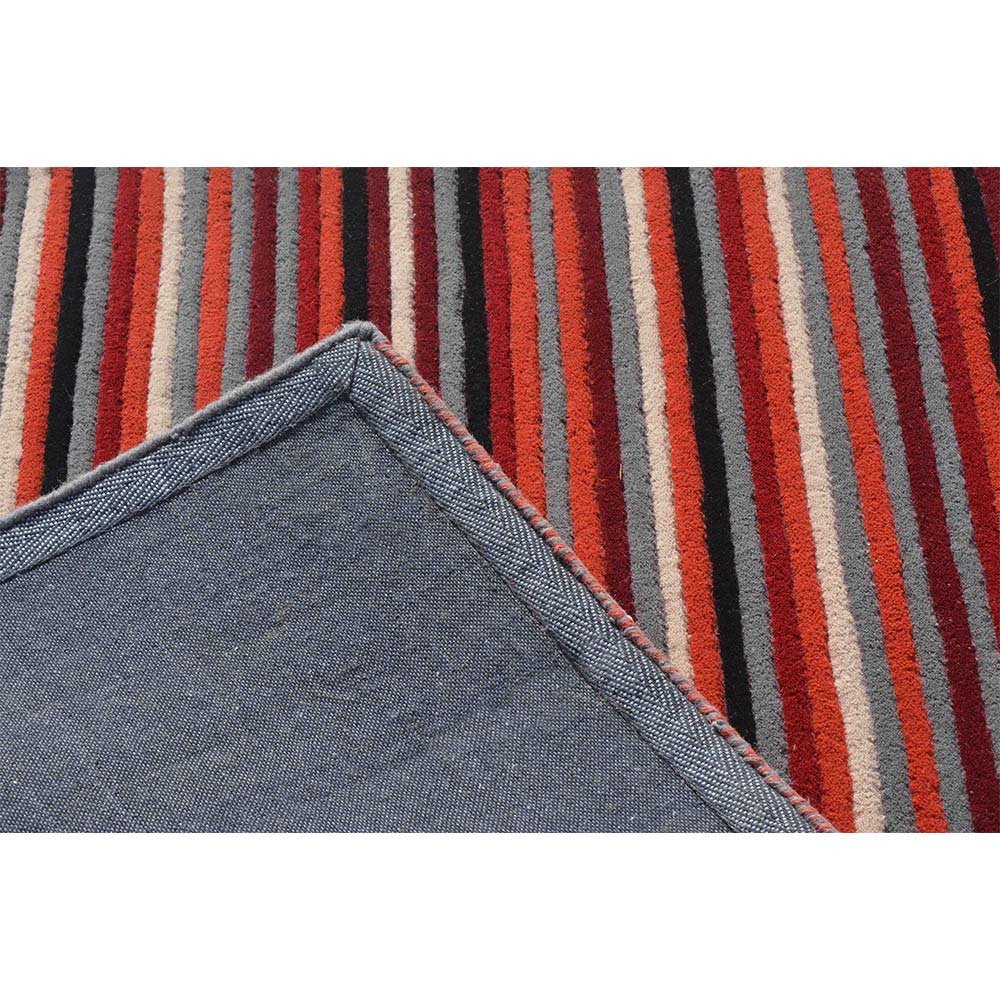 Rugs, (Presto) ICHT1486C5X7, Multicolor  Stripe Hand Tufted Wool Carpet - EL15969