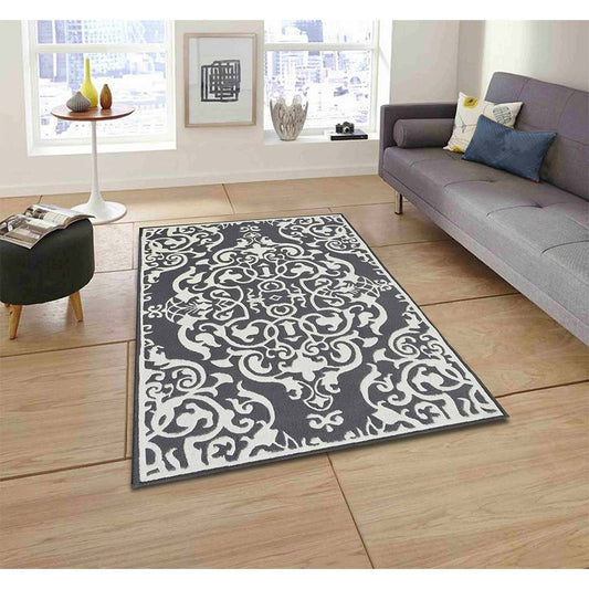 Rugs, (Presto) ICHT1505C4X6, Grey & White Color Traditional Hand Tufted Wool Carpet - EL15972