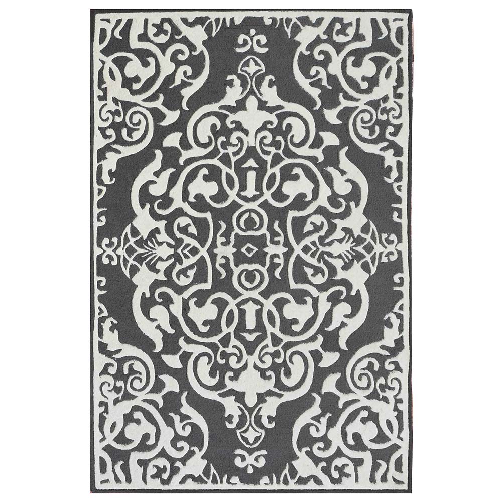 Rugs, (Presto) ICHT1505C6X9, Grey & White Color Traditional Hand Tufted Wool Carpet - EL15972