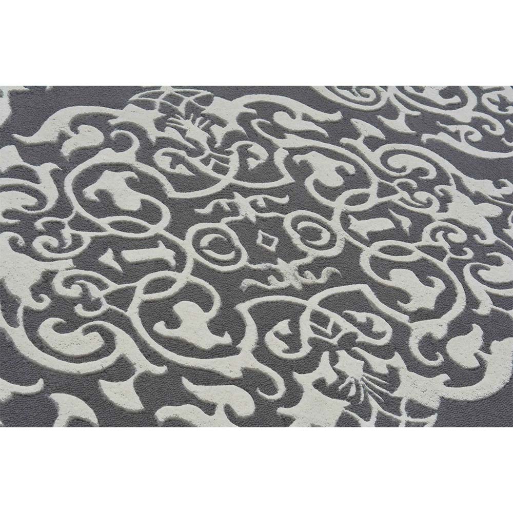 Rugs, (Presto) ICHT1505C6X9, Grey & White Color Traditional Hand Tufted Wool Carpet - EL15972