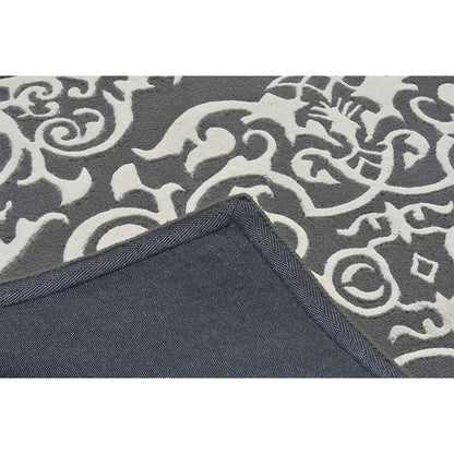 Rugs, (Presto) ICHT1505C5X7, Grey & White Color Traditional Hand Tufted Wool Carpet - EL15972