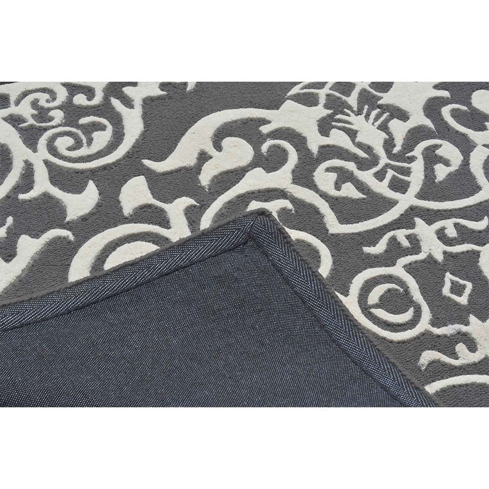 Rugs, (Presto) ICHT1505C6X9, Grey & White Color Traditional Hand Tufted Wool Carpet - EL15972