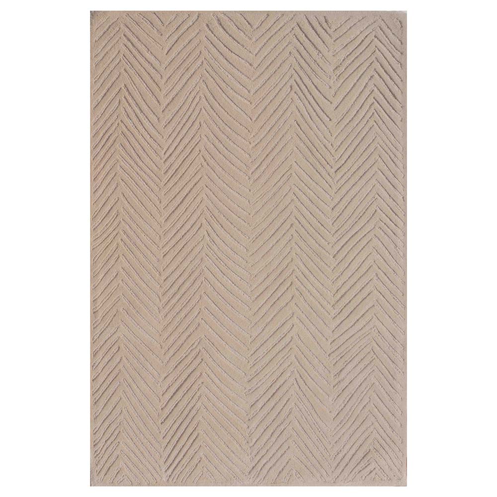 Rugs, (Presto) ICHT1543C5X7, Beige Color Abstract Hand Tufted Wool Carpet - EL15976