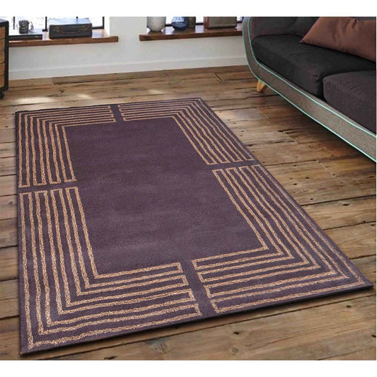 Rugs, (Presto) ICHT1552C5X7, Brown & Beige Color Geometric Hand Tufted Wool Carpet - EL15978
