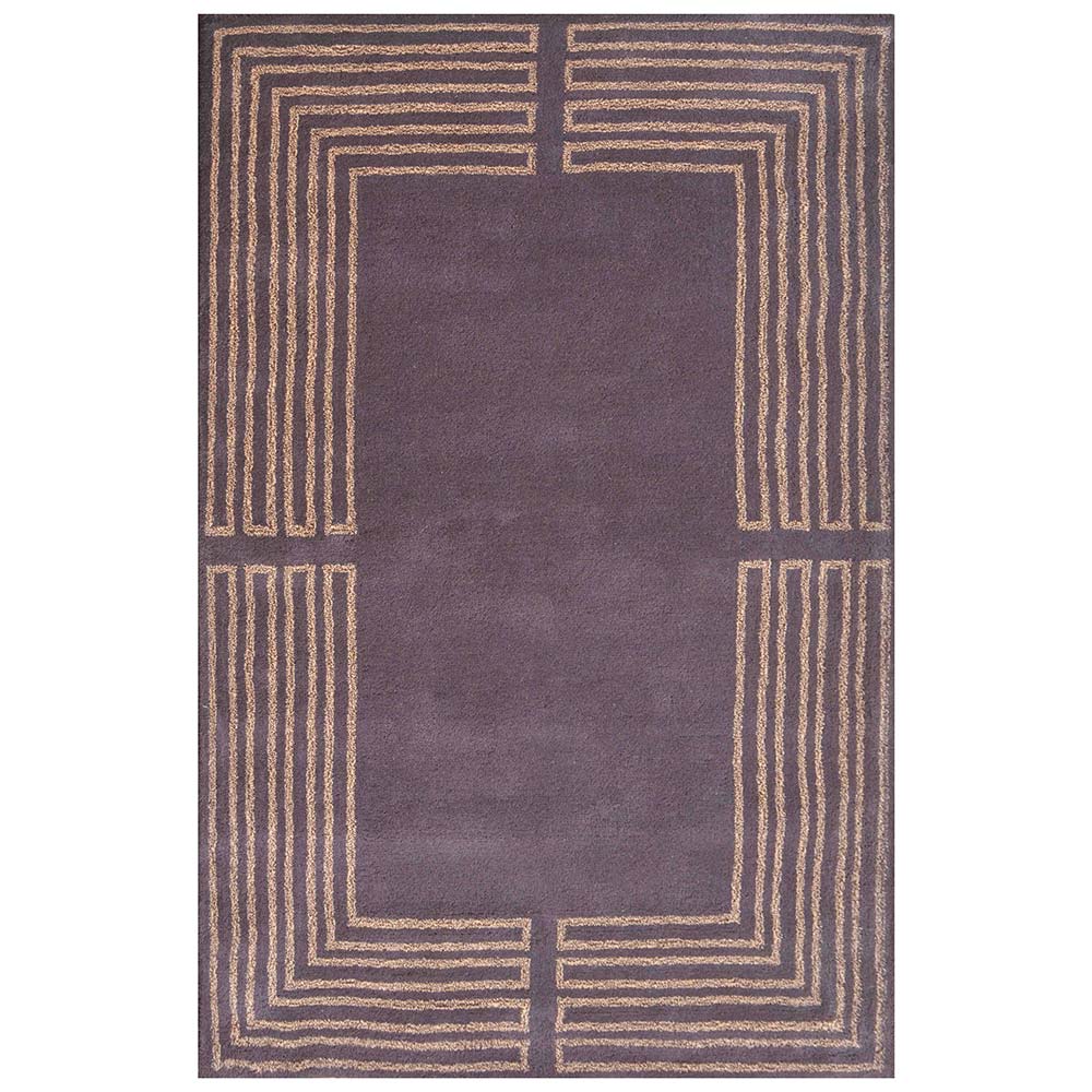 Rugs, (Presto) ICHT1552C5X7, Brown & Beige Color Geometric Hand Tufted Wool Carpet - EL15978