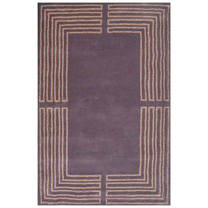 Rugs, (Presto) ICHT1552C6X9, Brown & Beige Color Geometric Hand Tufted Wool Carpet - EL15978