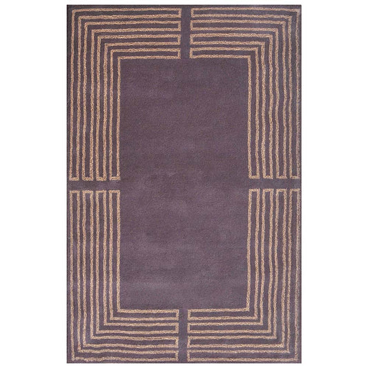 Rugs, (Presto) ICHT1552C6X9, Brown & Beige Color Geometric Hand Tufted Wool Carpet - EL15978