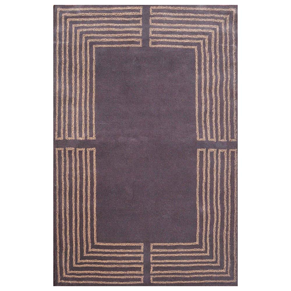 Rugs, (Presto) ICHT1552C5X7, Brown & Beige Color Geometric Hand Tufted Wool Carpet - EL15978