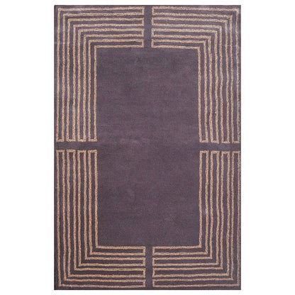Rugs, (Presto) ICHT1552C6X9, Brown & Beige Color Geometric Hand Tufted Wool Carpet - EL15978