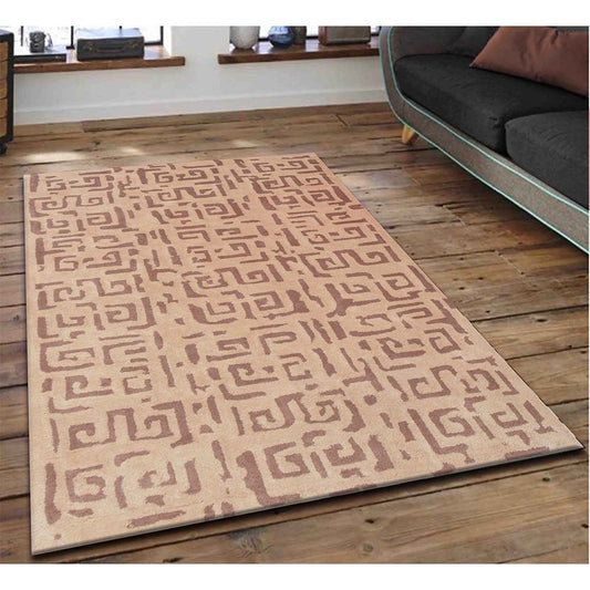 Rugs, (Presto) ICHT1583C5X7, Mouse & Beige Color Abstract Hand Tufted Wool Carpet - EL15982