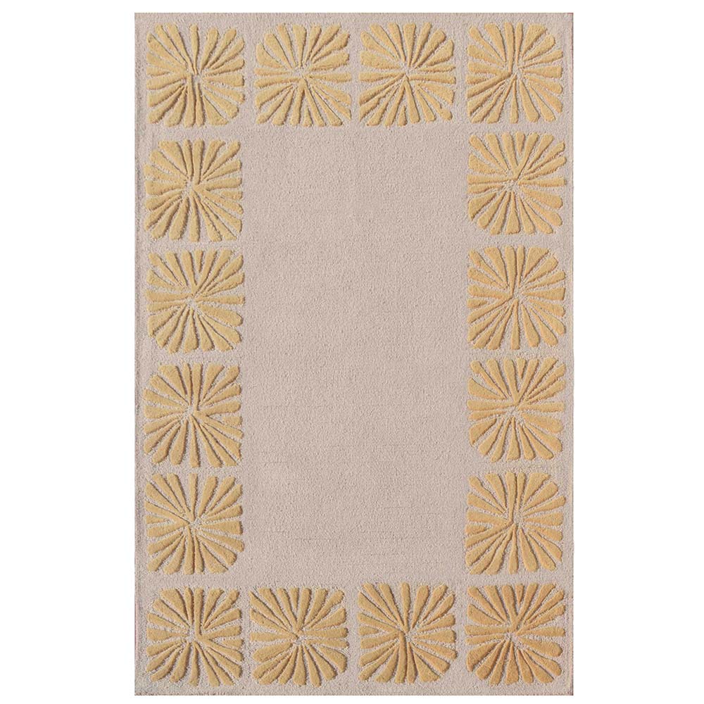 Rugs, (Presto) ICHT1593C5X7, Gold & Beige Color Abstract Hand Tufted Wool Carpet - EL15983