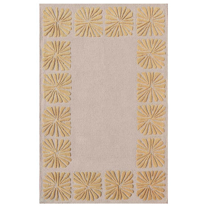 Rugs, (Presto) ICHT1593C5X7, Gold & Beige Color Abstract Hand Tufted Wool Carpet - EL15983