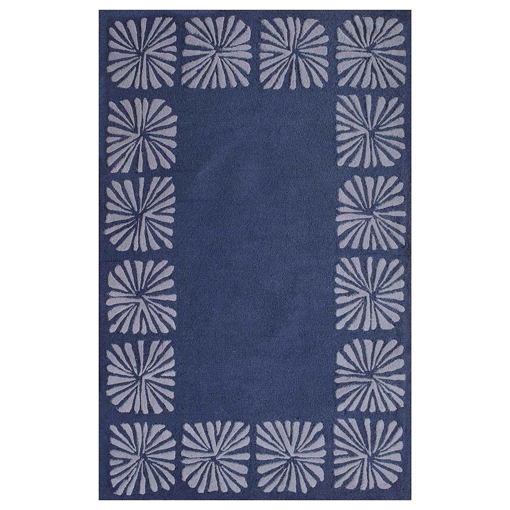Rugs, (Presto) ICHT1599C6X9, Blue & Silver Color Abstract Hand Tufted Wool Carpet - EL15985