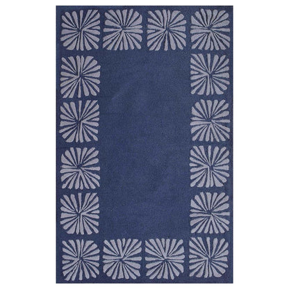 Rugs, (Presto) ICHT1599C6X9, Blue & Silver Color Abstract Hand Tufted Wool Carpet - EL15985