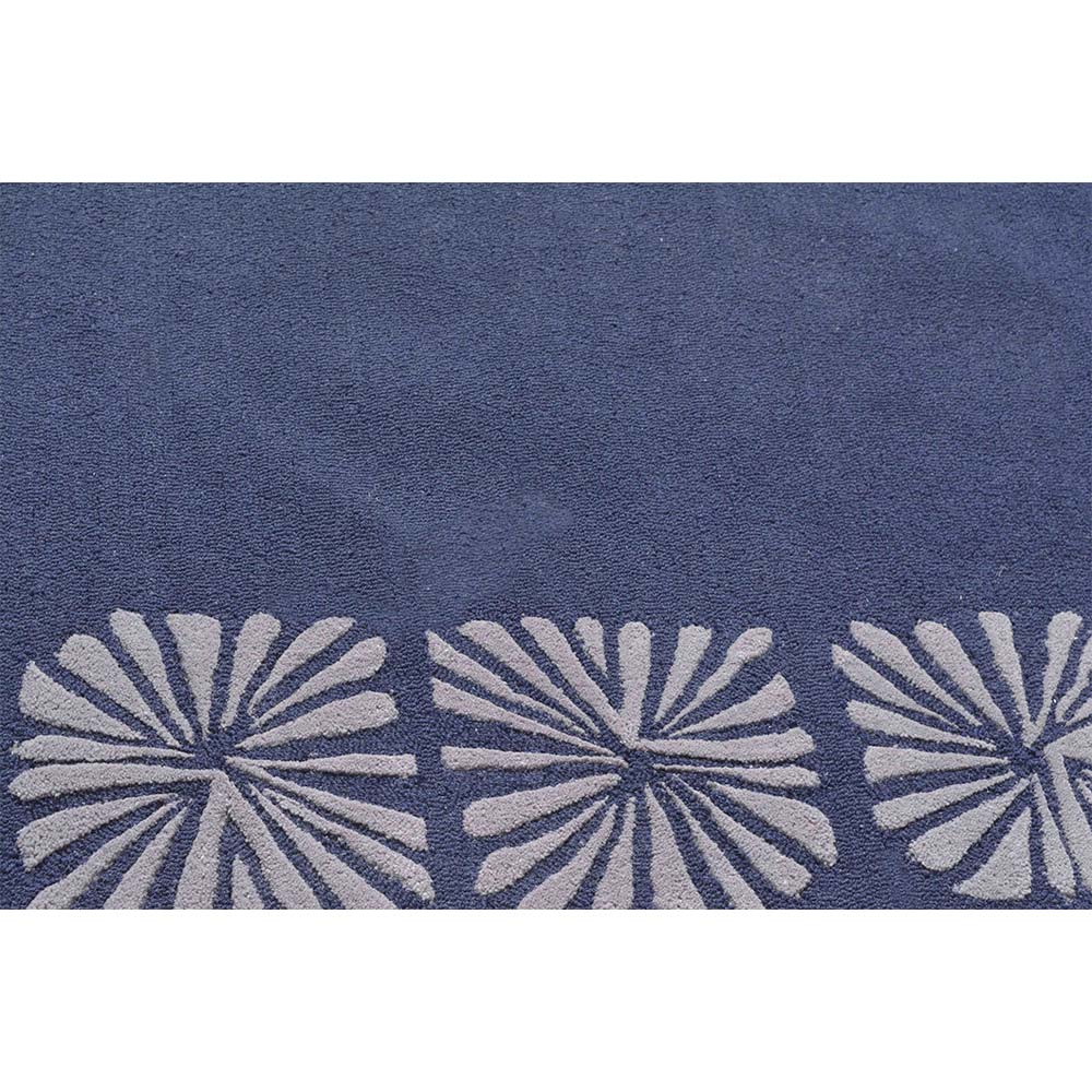 Rugs, (Presto) ICHT1599C5X7, Blue & Silver Color Abstract Hand Tufted Wool Carpet- EL15985