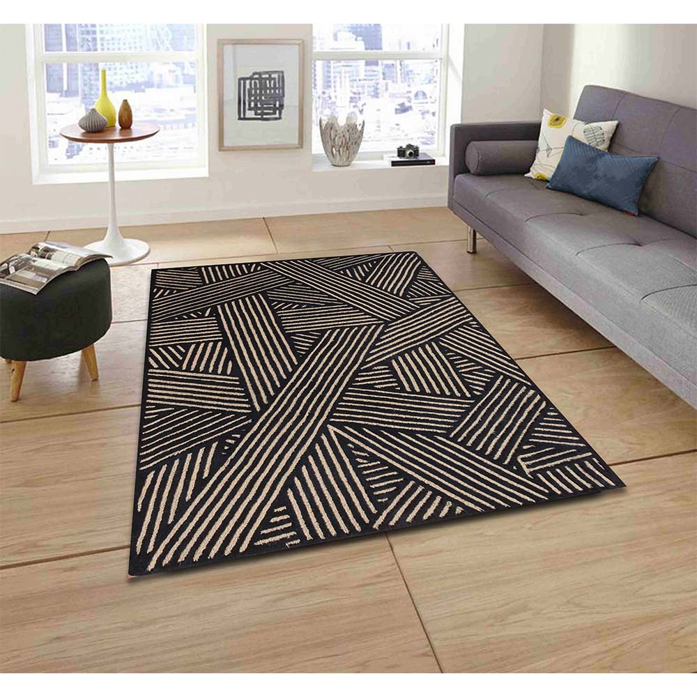Rugs, (Presto) ICHT1615C5X7, Red & Beige Color Geometric Hand Tufted Wool Carpet- EL15988