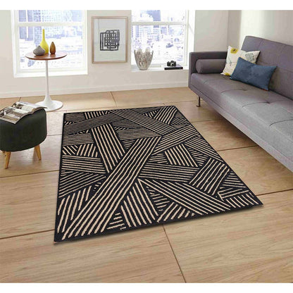 Rugs, (Presto) ICHT1615C5X7, Red & Beige Color Geometric Hand Tufted Wool Carpet- EL15988