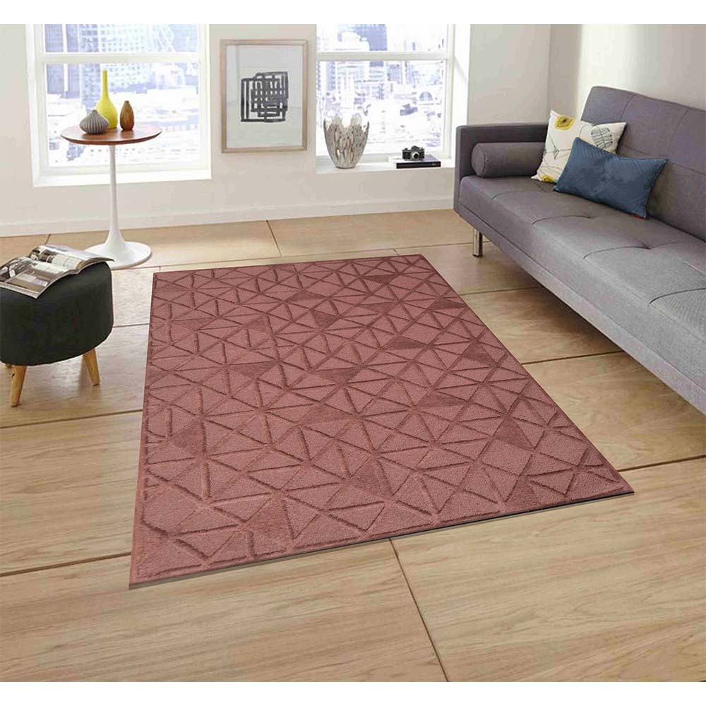 Rugs, (Presto) ICHT1622C6X9, Red & Beige . Geometric Hand Tufted Wool Carpet - EL15989