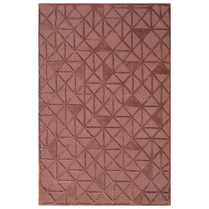 Rugs, (Presto) ICHT1622C3X5, Brown Color Geometric Hand Tufted Wool Carpet - EL15989
