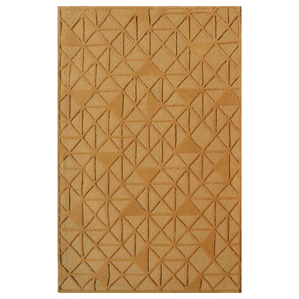 Rugs, (Presto) ICHT1623C4X6, Gold Color Geometric Hand Tufted Wool Carpet - EL15990