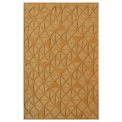 Rugs, (Presto) ICHT1623C4X6, Gold Color Geometric Hand Tufted Wool Carpet - EL15990