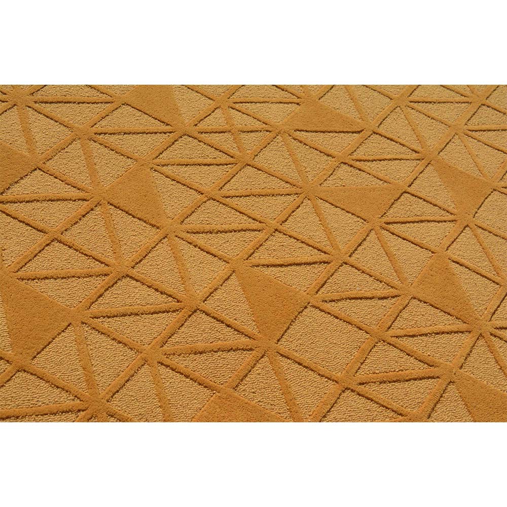 Rugs, (Presto) ICHT1623C5X7, Gold Color Geometric Hand Tufted Wool Carpet- EL15990