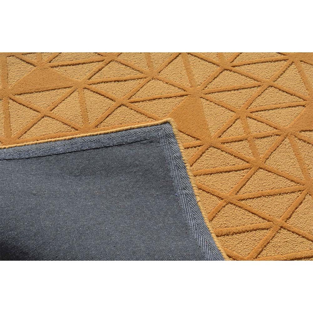 Rugs, (Presto) ICHT1623C4X6, Gold Color Geometric Hand Tufted Wool Carpet - EL15990
