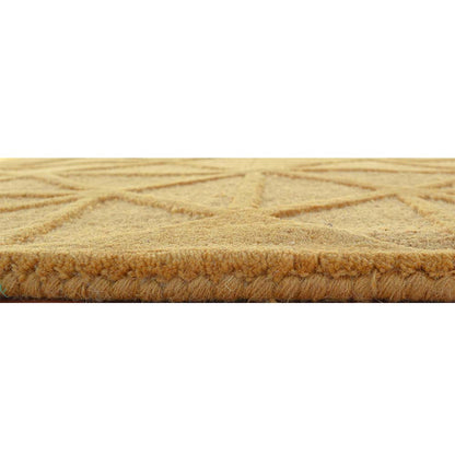 Rugs, (Presto) ICHT1623C5X7, Gold Color Geometric Hand Tufted Wool Carpet- EL15990