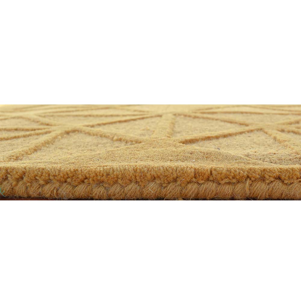 Rugs, (Presto) ICHT1623C4X6, Gold Color Geometric Hand Tufted Wool Carpet - EL15990