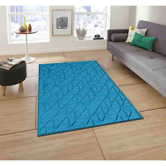 Rugs, (Presto) ICHT1629C6X9, Blue  Color Geometric Hand Tufted Wool Carpet - EL15991