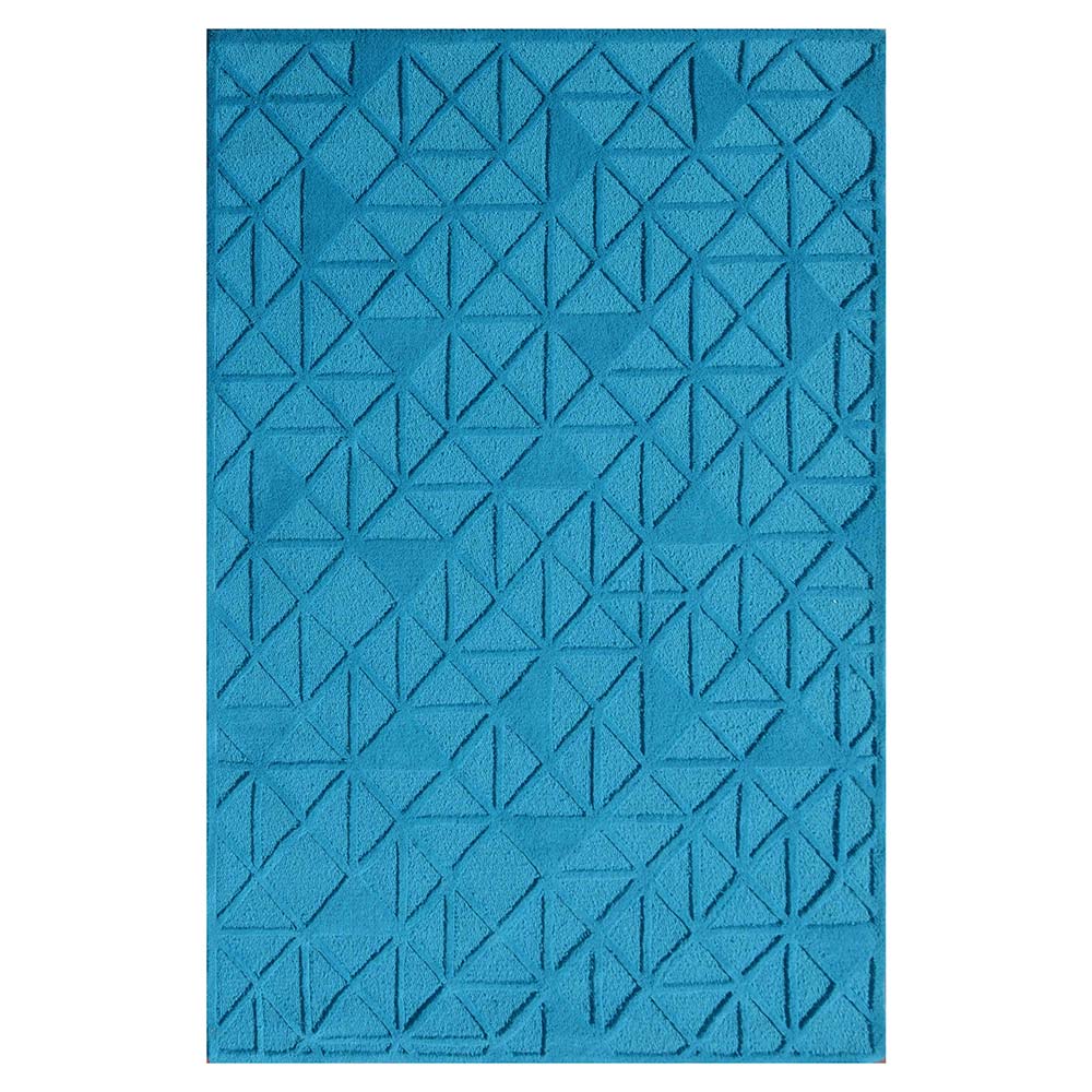 Rugs, (Presto) ICHT1629C5X7, Blue  Color Geometric Hand Tufted Wool Carpet- EL15991