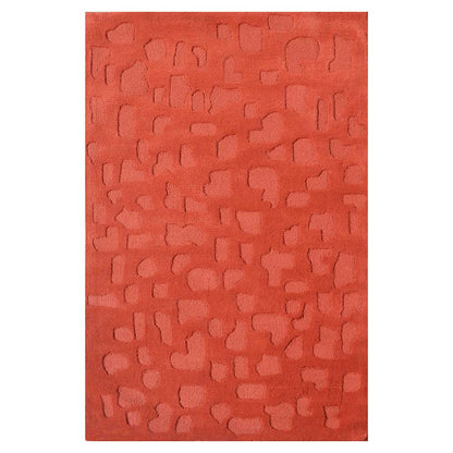 Rugs, (Presto) ICHT1636C5X7, Orange Color Abstract Hand Tufted Wool Carpet- EL15992