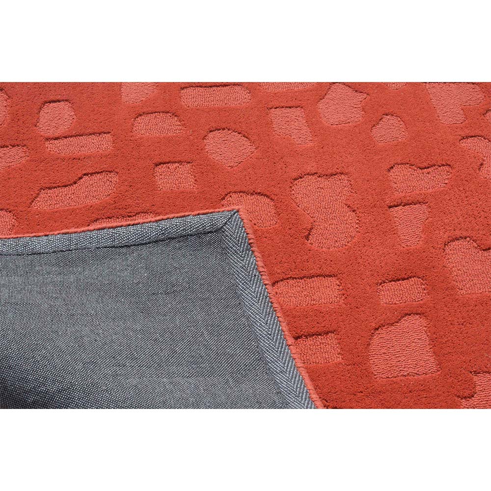 Rugs, (Presto) ICHT1636C5X7, Orange Color Abstract Hand Tufted Wool Carpet- EL15992