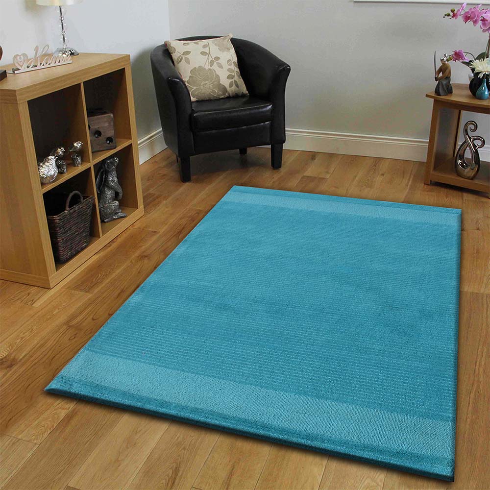 Rugs, (Presto) ICHT1649C4X6, Blue Color Stripe Hand Tufted Wool Carpet - EL15994
